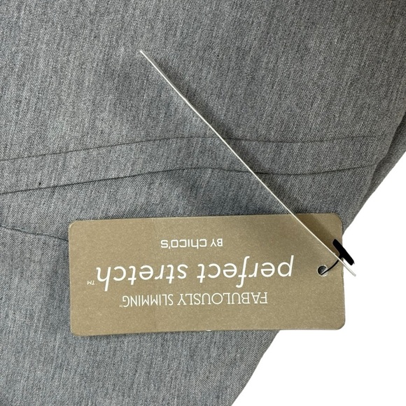 Chico’s Perfect Stretch So Slimming Gray Pull On Career Casual Pants Sz 14 NEW - Picture 7 of 11
